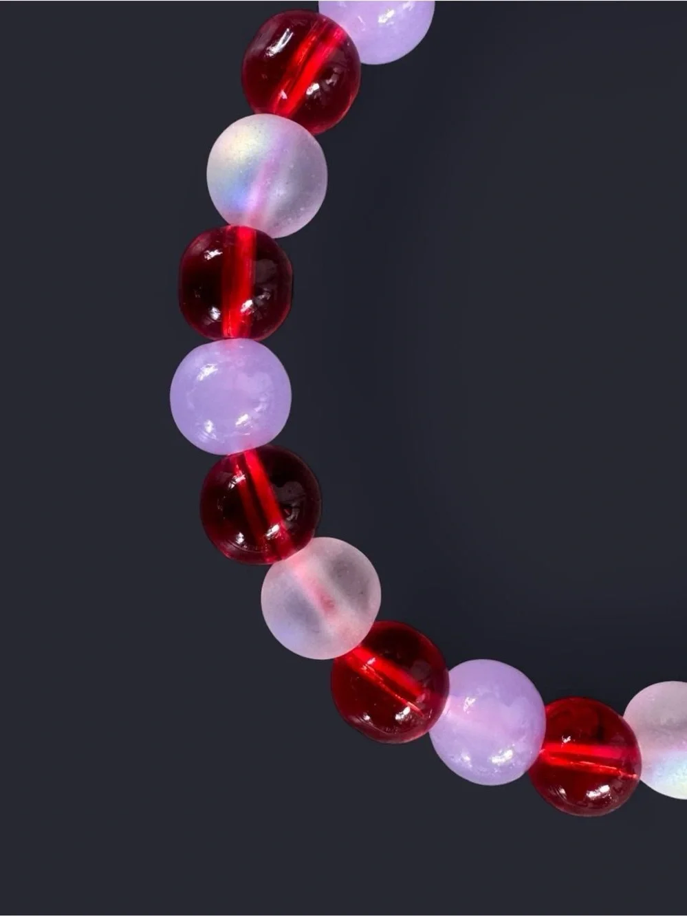 Red Twilight Glass Bead Bracelet